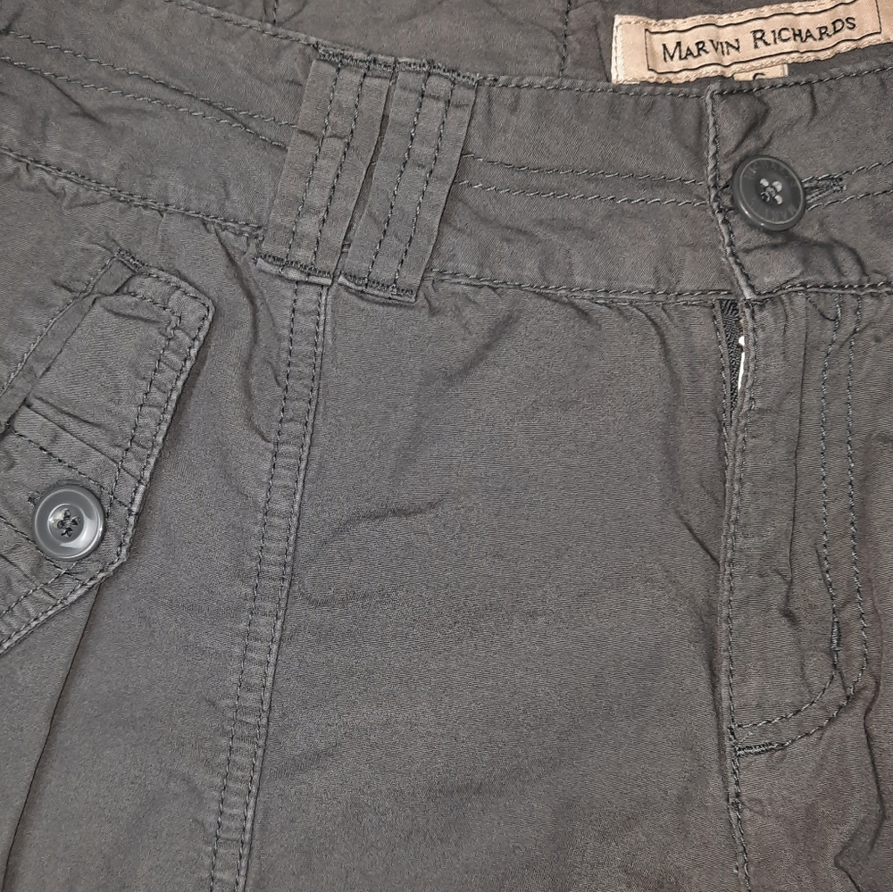 Marvin Richards Gray Khaki Crop Cargo Pant SZ 6 - Picture 7 of 13